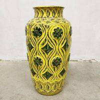 Seventies West Germany ceramic vase Bay 76 50 green yellow keramiek vaas_01