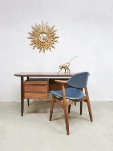 Midcentury sixties design teak writing desk vintage bureau Tijsseling Propos Hulmefa