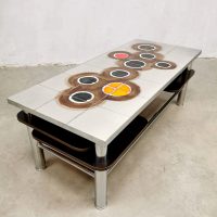 Midcentury design tile coffee table vintage chrome 'Pop Art'