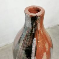 Vintage vase pottery clay vaas 'Craquele Iridescent Pearl'