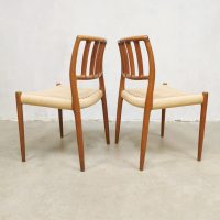 Scandinavian midcentury moderndesign teak dining chairs eetkamerstoelen Niels O. Møller Model 83