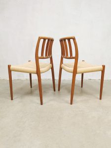 Scandinavian midcentury moderndesign teak dining chairs eetkamerstoelen Niels O. Møller Model 83