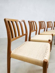 Danish design teak dining chairs eetkamerstoelen Niels O. Møller Model 83