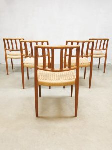 Danish design teak dining chairs eetkamerstoelen Niels O. Møller Model 83 midcentury modern
