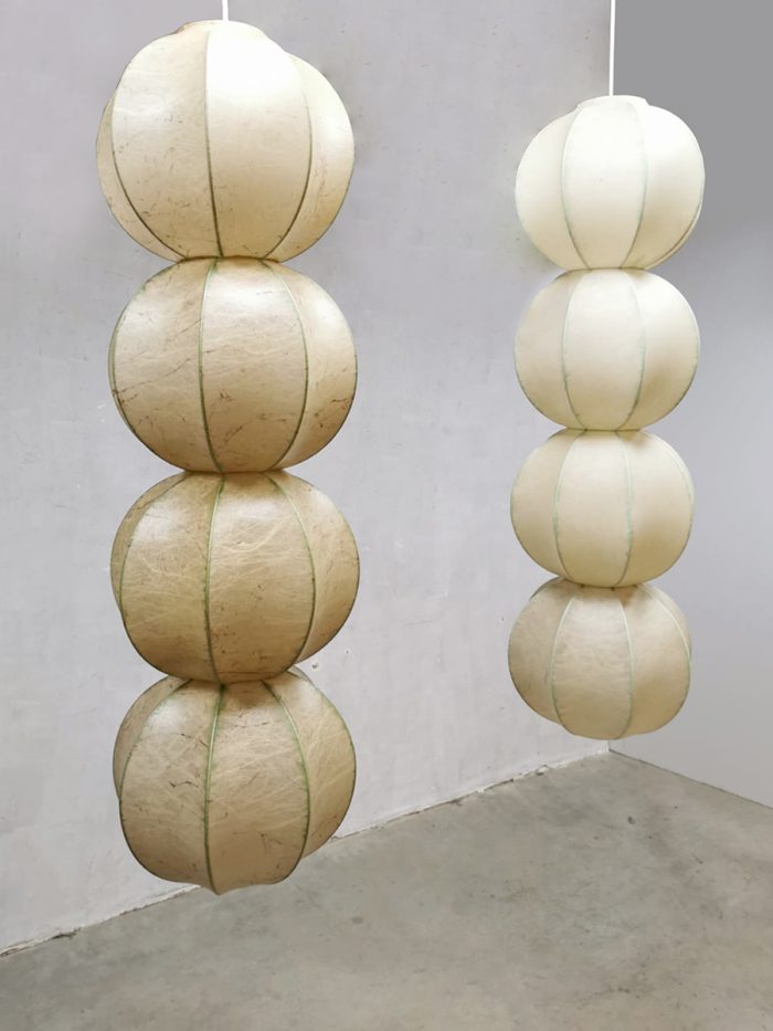 Vintage design fiberglass cocoon pendant lamp Castiglioni style