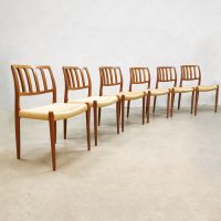 Danish design teak dining chairs Niels O. Møller Model 83