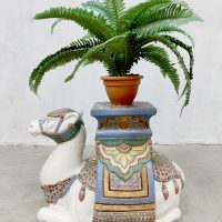Vintage ceramic plant stand table keramische bijzettafel 'Camel'