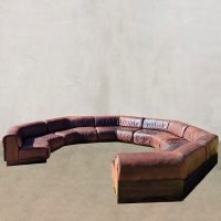 Vintage modular sofa elementen bank modulaire bank XXL brown bruin