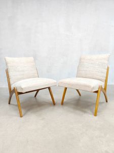 Vintage scissor legs chairs lounge fauteuils 'Minimalism'