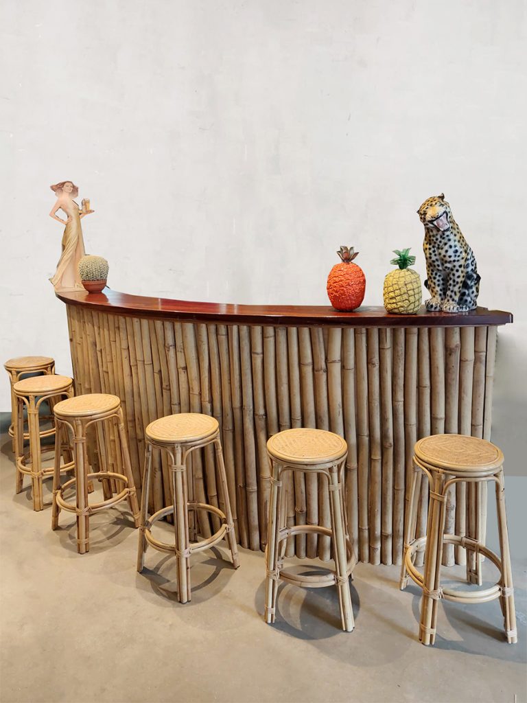 Vintage tiki bamboo bar cocktail bamboe bar XXL ‘Bohemian vibes