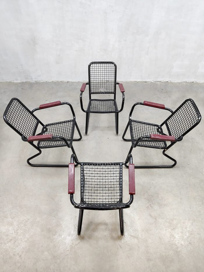 Vintage wire garden chairs draadstoelen tuinstoelen outdoor gardenset 'Minimalism'