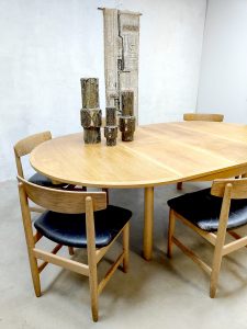 Danish vintage dining set table & chairs eetkamerset Børge Mogensen 1960