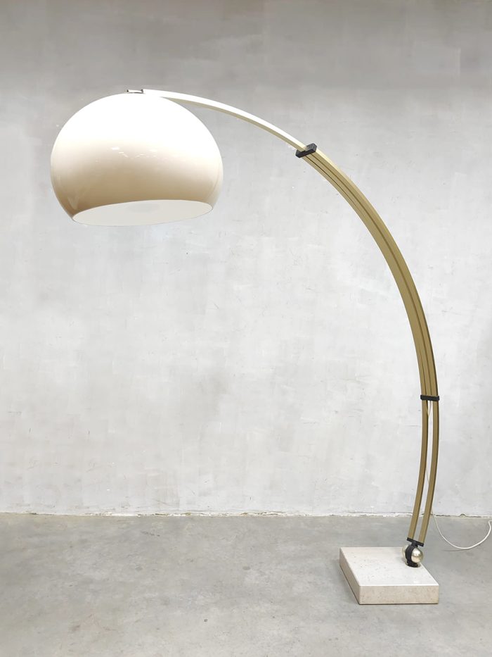 Midcentury Italian design marble Arc lamp booglamp vloerlamp