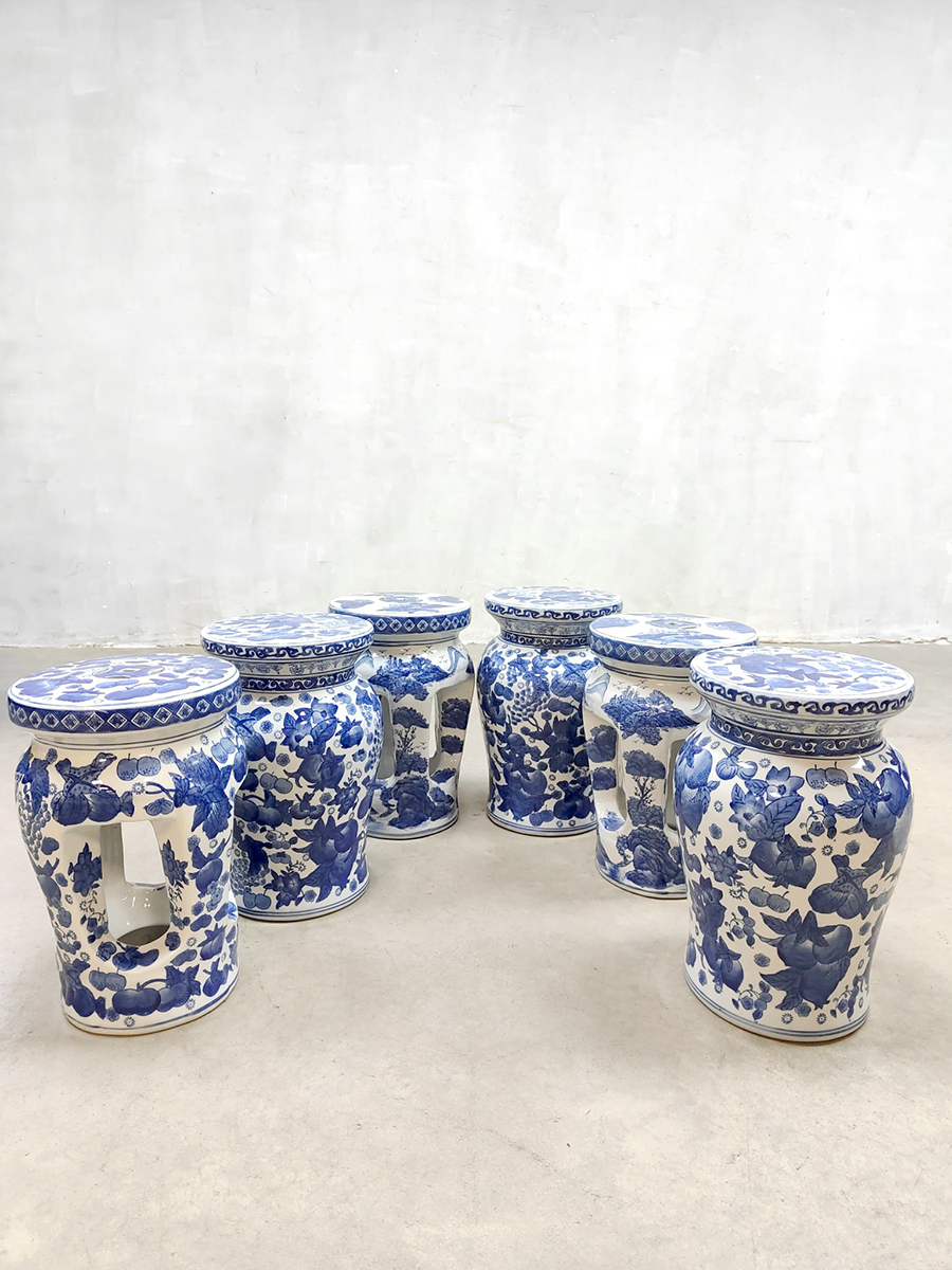 versus Tram Vermoorden Porcelain Chinese ceramic garden stool side table plant stand kruk  bijzettafel keramiek 'Asian vibes' | Bestwelhip