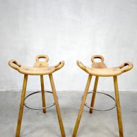 Midcentury design brutalism Spanish stools Spaanse barkrukken Confonorm Marbella