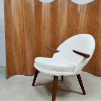 Kurt Olsen Danish armchair boucle fabric teak wood