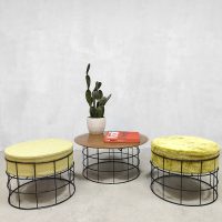 Vintage Danish design wire coffee table stools bijzettafel krukjes Verner Panton