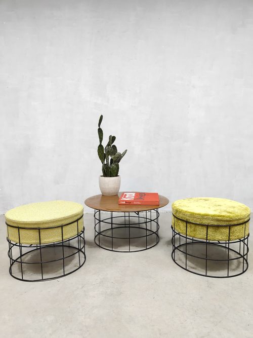 Vintage Danish design wire coffee table stools Verner Panton