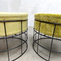 Vintage Deens design wire coffee table stools bijzettafel krukjes Verner Panton
