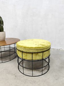 Vintage Danish design wire coffee table stools bijzettafel krukjes Verner Panton 1960