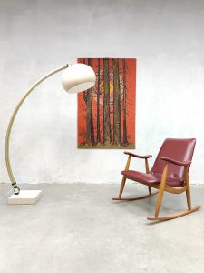 Vintage Dutch design rocking chair schommelstoel Louis van Teeffelen Webe