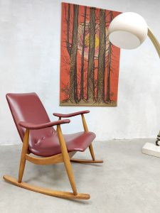 Vintage Dutch design rocking chair Louis van Teeffelen Webe