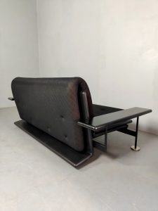 Vintage design black sofa bed bank Arflex Italiaans