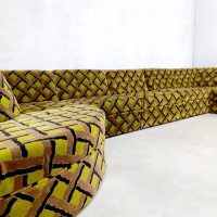 Midcentury design modular sofa modulaire velvet lounge bank 'geometric pattern'