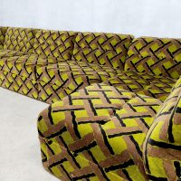 Vintage modern design modular sofa modulaire velvet lounge bank 'geometric pattern'