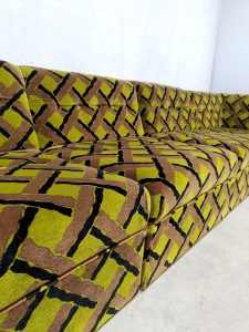 Vintage design modular sofa modulaire velvet lounge bank 'geometric pattern'
