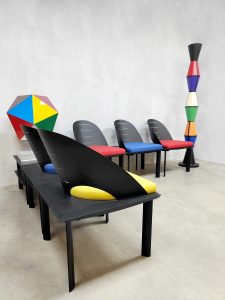 Vintage Postmodern French design chairs stoelen Patrice Bonneau Genexco eighties