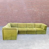 Midcentury modular sofa modulaire bank 'Lime green striped'