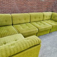 Midcentury vintage modular sofa modulaire bank 'Lime green striped'