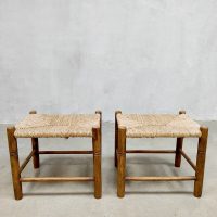 Midcentury design rush 'Brutalist French farmhouse' stools