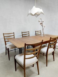 Vintage dining set ladder back chairs & table Cees Braakman Pastoe ck chairs extendable dining table