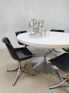 Vintage Italian design dining set table chairs eetkamerset Tecno