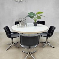 Midcentury dining office set Tecno 'Modus' chairs eetkamerset Osvaldo Borsani