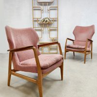 Midcentury Dutch design wingback chairs lounge fauteuils Bovenkamp