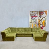 Vintage modular sofa modulaire elementen bank 'green velvet'
