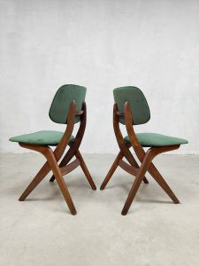 Vintage Dutch design dining chairs Webe Louis van Teeffelen chairs eetkamerstoelen