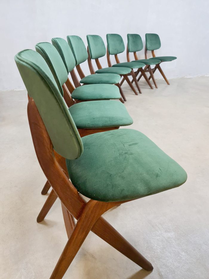 Midcentury vintage Dutch Webe dining chairs Louis van Teeffelen eetkamerstoelen