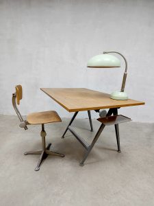 Vintage Friso Kramer drafting drawing table & stool Ahrend de Cirkel