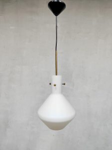 Vintage Swedish Modernist pendant lamp hanglamp Opaline glass