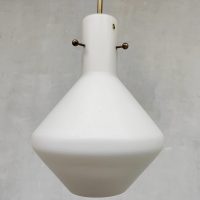 Vintage Swedish Modernist pendant lamp Opal glass