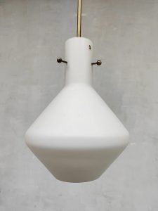 Vintage Swedish Modernist pendant lamp hanglamp Opal glass