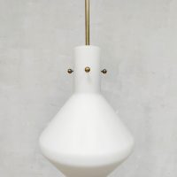 Vintage Swedish Modernist pendant lamp hanglamp Opaline glass