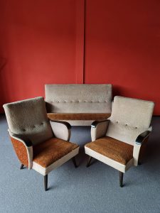 Vintage design lounge set sofa & armchairs sofa bank 'Fifties vibes'