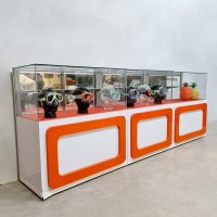 Vintage space age shop counter display cabinet 'Groovy 70's'