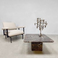 Midcentury design 'Fossil stone' coffee table salontafel