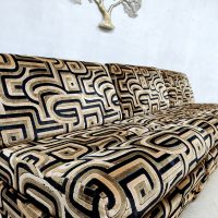 Midcentury velvet sofa bed elementen bank 'Luxury graphic dessin'